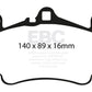 EBC 03-05 Porsche 911 (996) (Cast Iron Rotor only) 3.6 Carrera 4S Redstuff Front Brake Pads