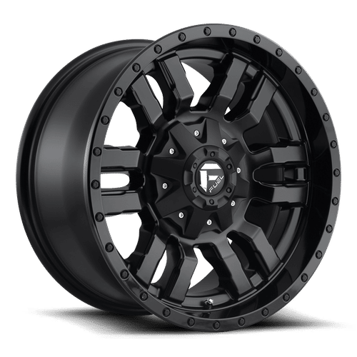 Fuel MATTE BLACK GLOSS BLACK LIP D596 20x10 8x170 Wheels