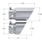 MBRP 2008 Ford F250/350/450 6.4 L 4 inlet 5 Tip Cover Set - 6 and 9 in length
