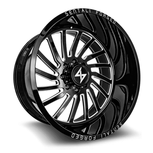 Sentali Forged SF1BM Gloss Black Milled Right 22x12 6x139.7 Wheels | Offset: -44 | Backspace: 4.75 | Bore: nan