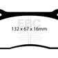 EBC 2012+ Nissan GT-R R35 (w/M12/M14 Bolts & Iron Rotors) Yellowstuff Rear Brake Pads