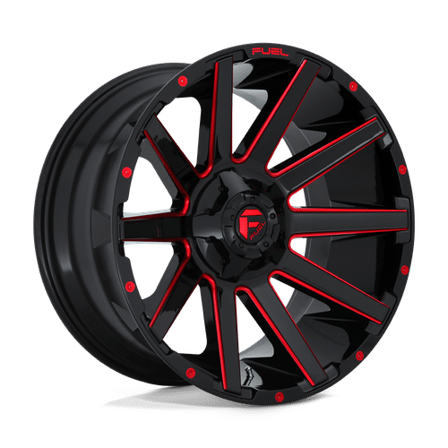 Fuel D643 GLOSS BLACK RED TINTED CLEAR 20x10 5x139.7/5x150 Wheels | Offset: -18 | Backspace: 4.79 | Bore: 110.1