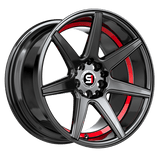SPEC-1 RACING SP-73GBRU Gloss Black / Red Under Cut 18x8 5x114.3/5x120 Wheels | Offset: 38 | Backspace: 6 | Bore: 73.1